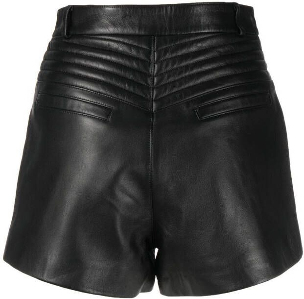 Philipp Plein Leren shorts Zwart