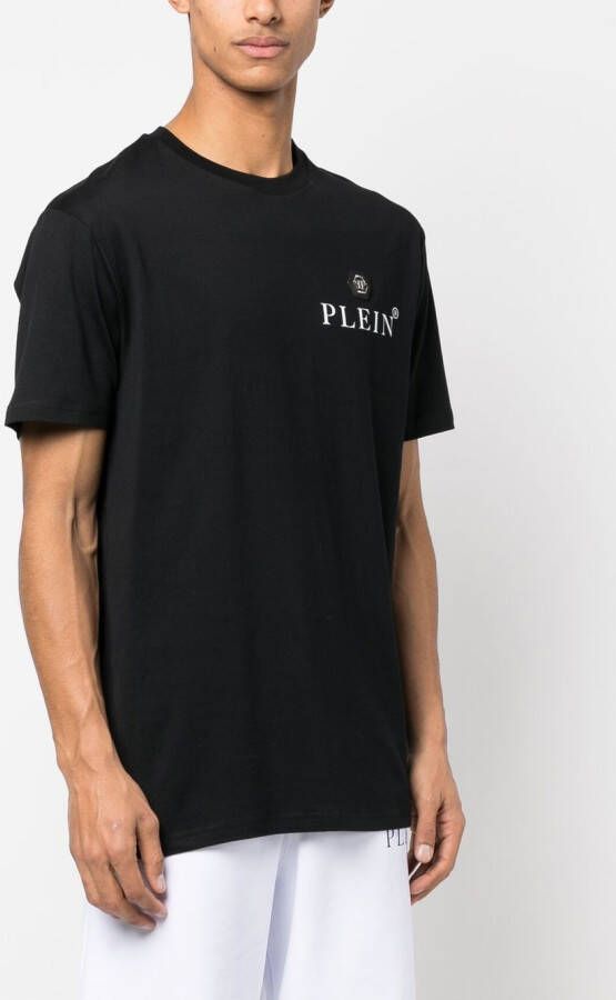 Philipp Plein T-shirt met logoplakkaat Zwart