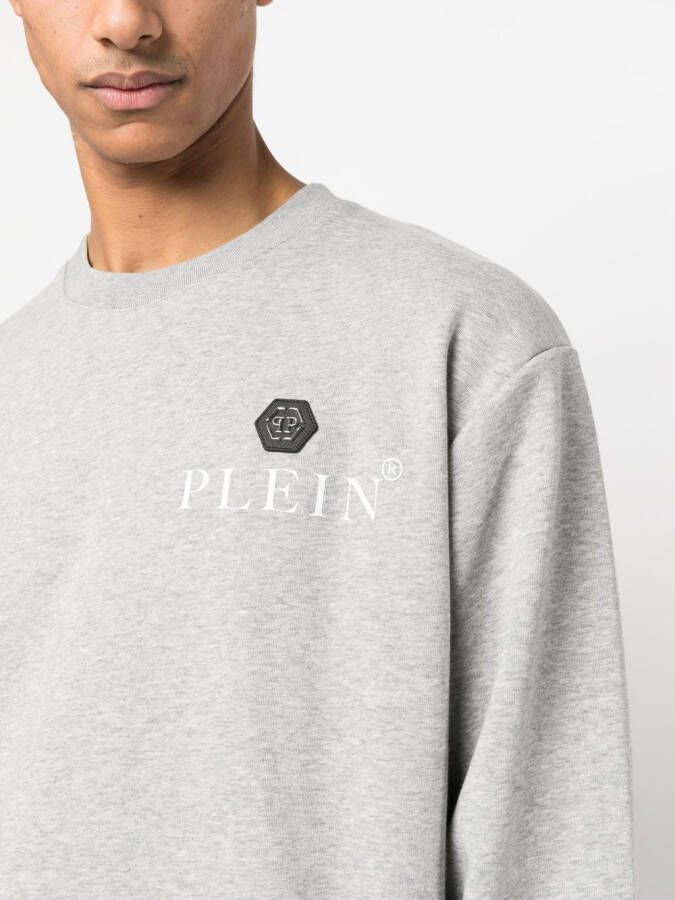 Philipp Plein Sweater met logoplakkaat Grijs