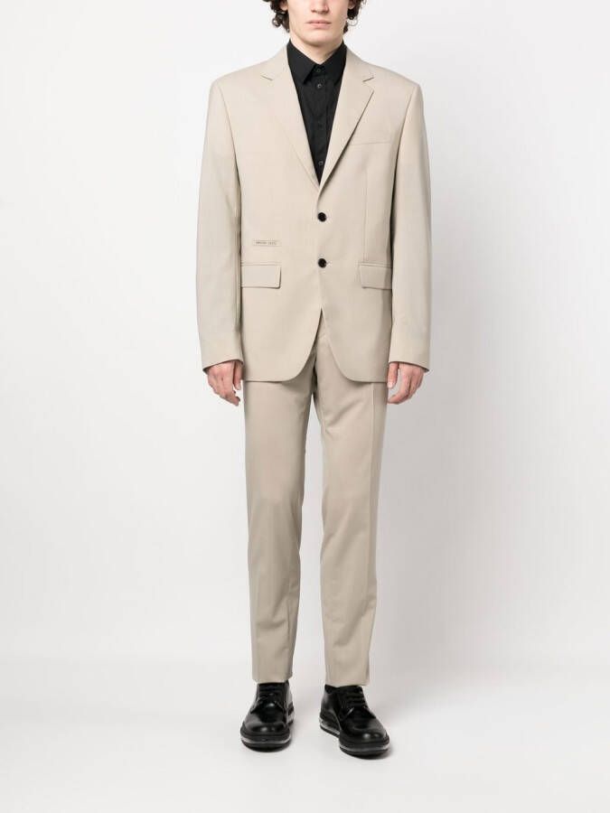 Philipp Plein Pak met enkele rij knopen Beige