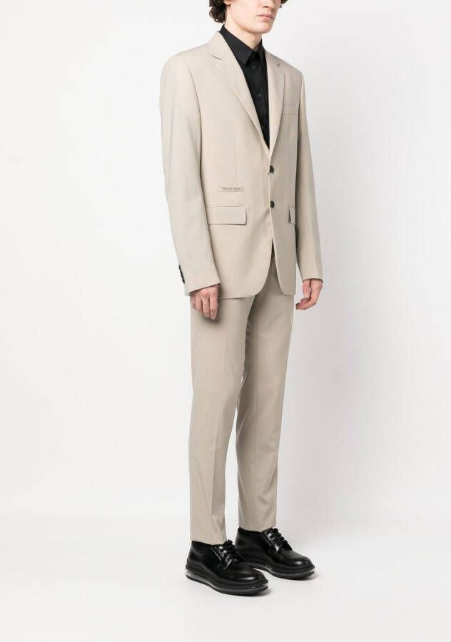 Philipp Plein Pak met enkele rij knopen Beige