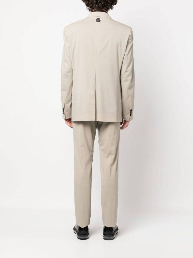 Philipp Plein Pak met enkele rij knopen Beige