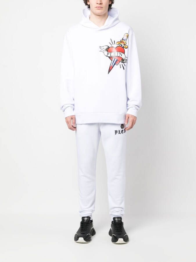 Philipp Plein Hoodie met logoprint Wit