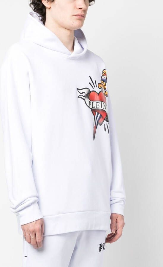 Philipp Plein Hoodie met logoprint Wit