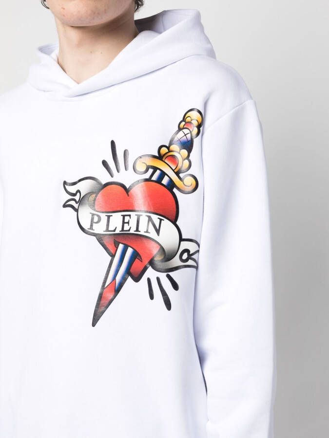 Philipp Plein Hoodie met logoprint Wit
