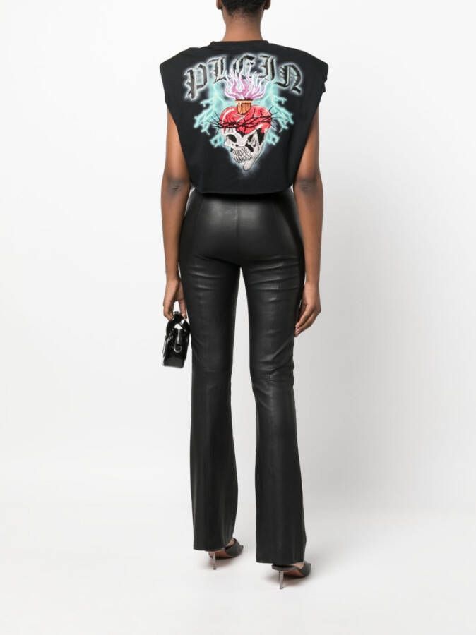 Philipp Plein Cropped T-shirt Zwart
