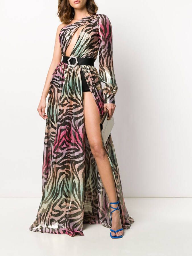 Philipp Plein Maxi-jurk met jungleprint Roze