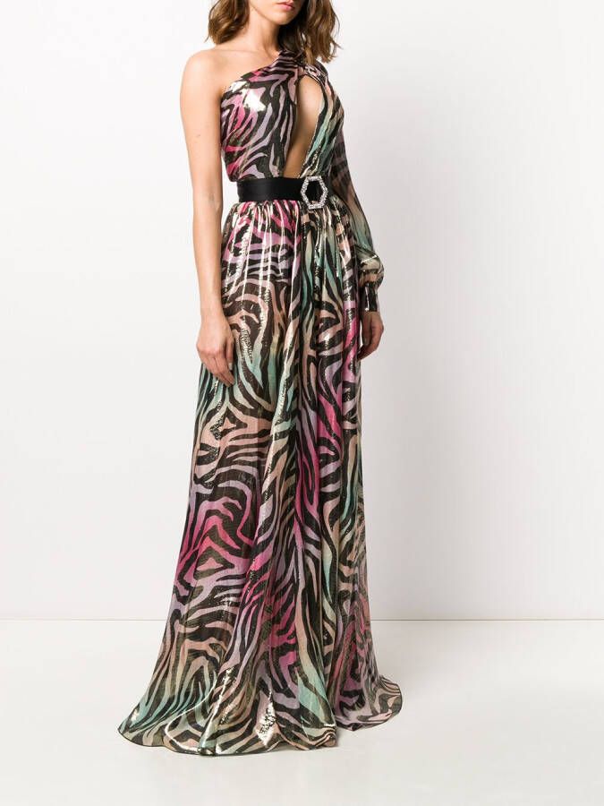 Philipp Plein Maxi-jurk met jungleprint Roze