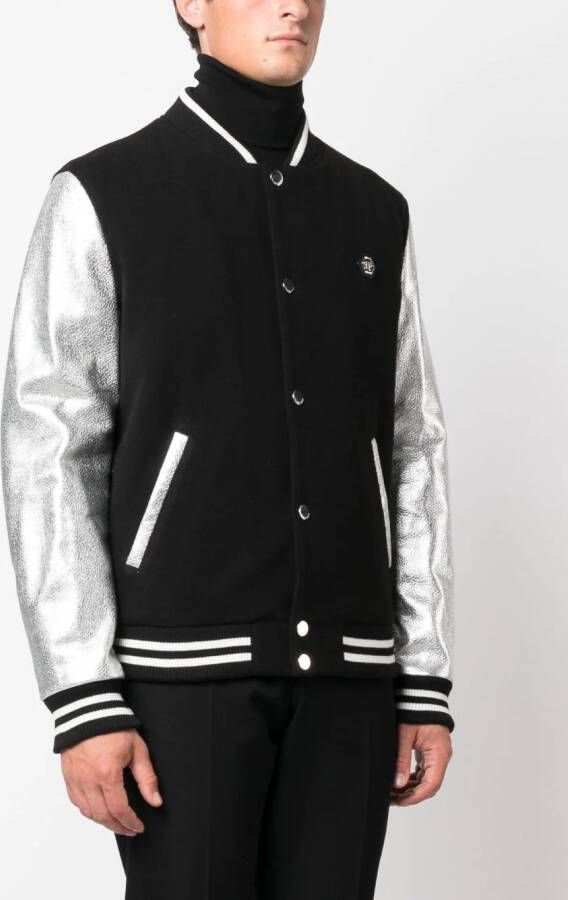Philipp Plein Metallic bomberjack Zwart