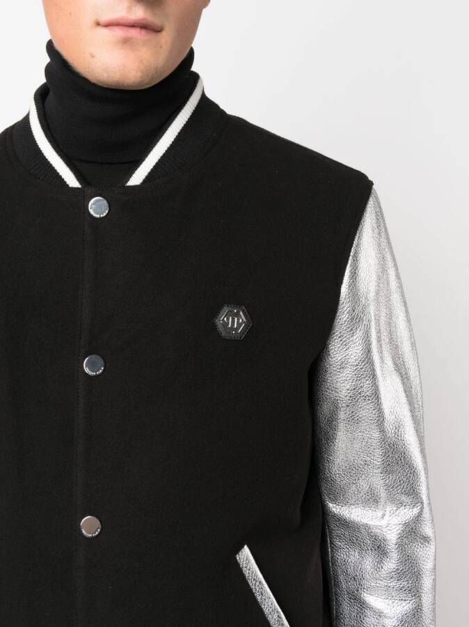 Philipp Plein Metallic bomberjack Zwart