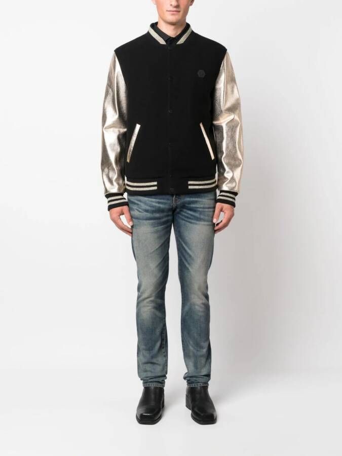 Philipp Plein Metallic bomberjack Zwart