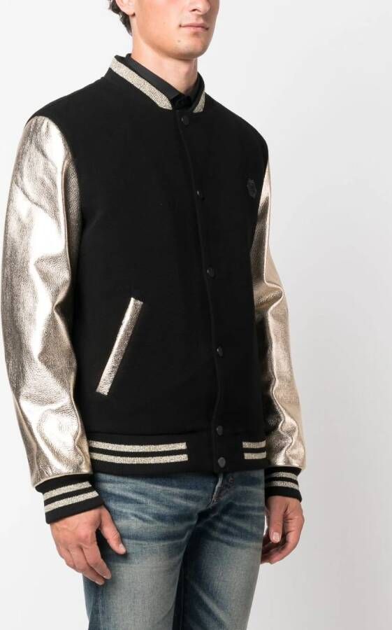 Philipp Plein Metallic bomberjack Zwart