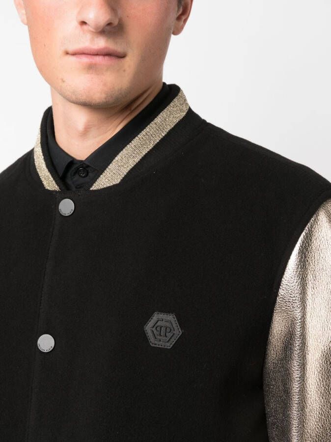 Philipp Plein Metallic bomberjack Zwart