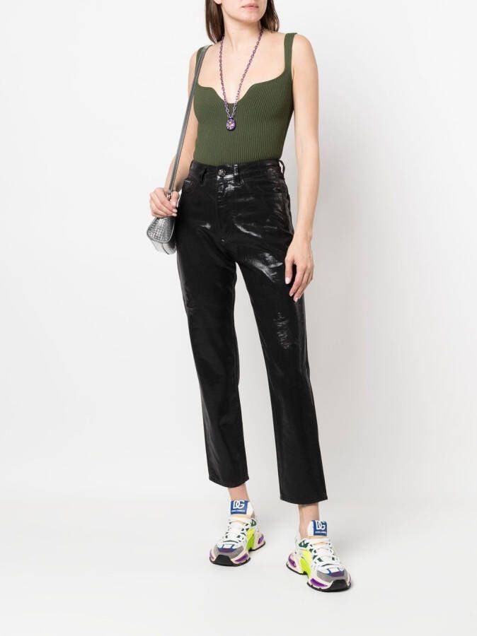 Philipp Plein Metallic jeans Zwart