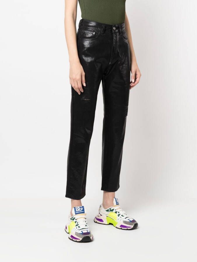 Philipp Plein Metallic jeans Zwart