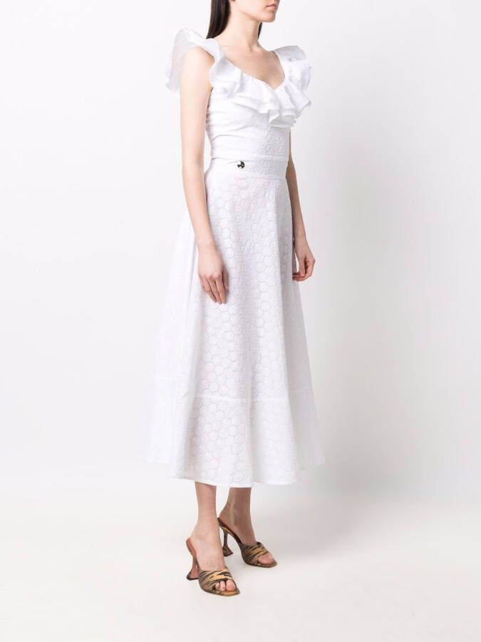 Philipp Plein Midi-jurk met kant Wit