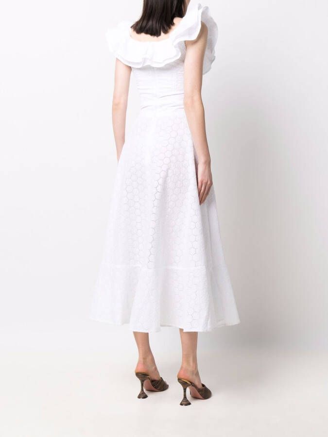 Philipp Plein Midi-jurk met kant Wit