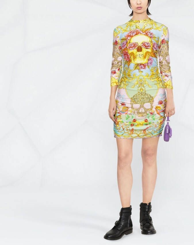Philipp Plein Mini-jurk met barokprint Groen