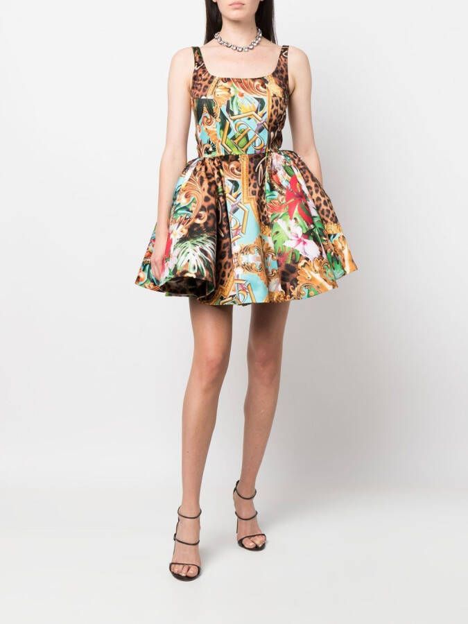 Philipp Plein Mini-jurk met bloemenprint Geel