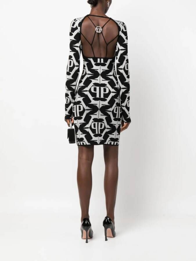 Philipp Plein Mini-jurk met jacquard Zwart
