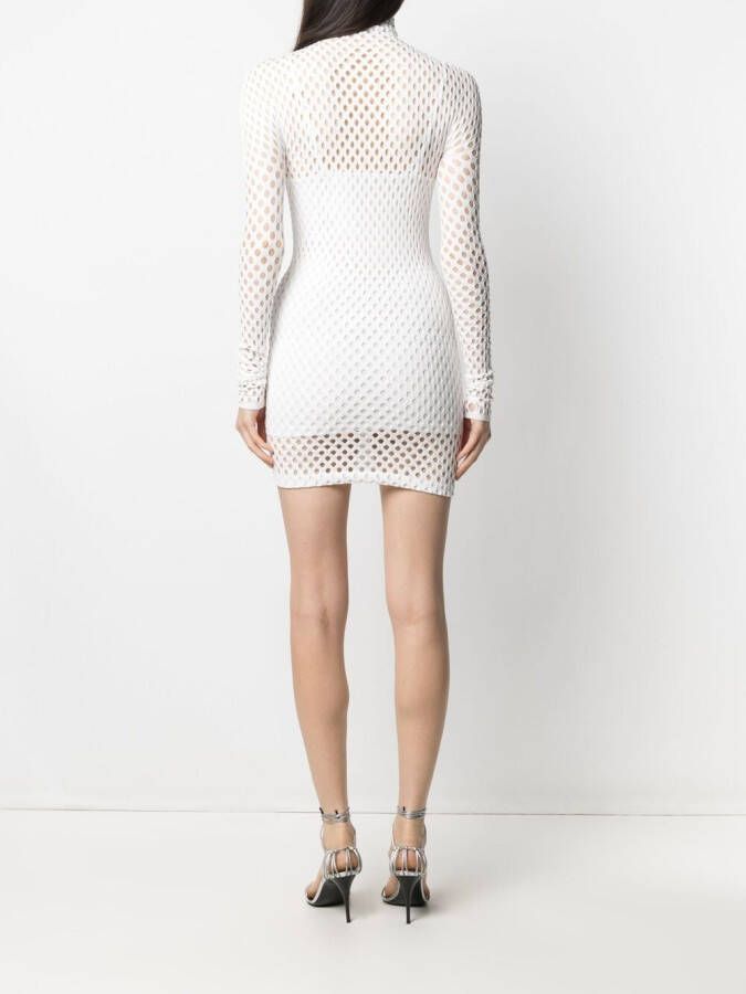 Philipp Plein Mini-jurk met lange mouwen Wit