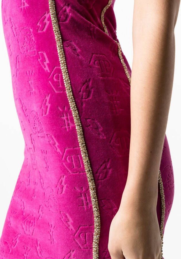 Philipp Plein Mini-jurk met monogram Roze