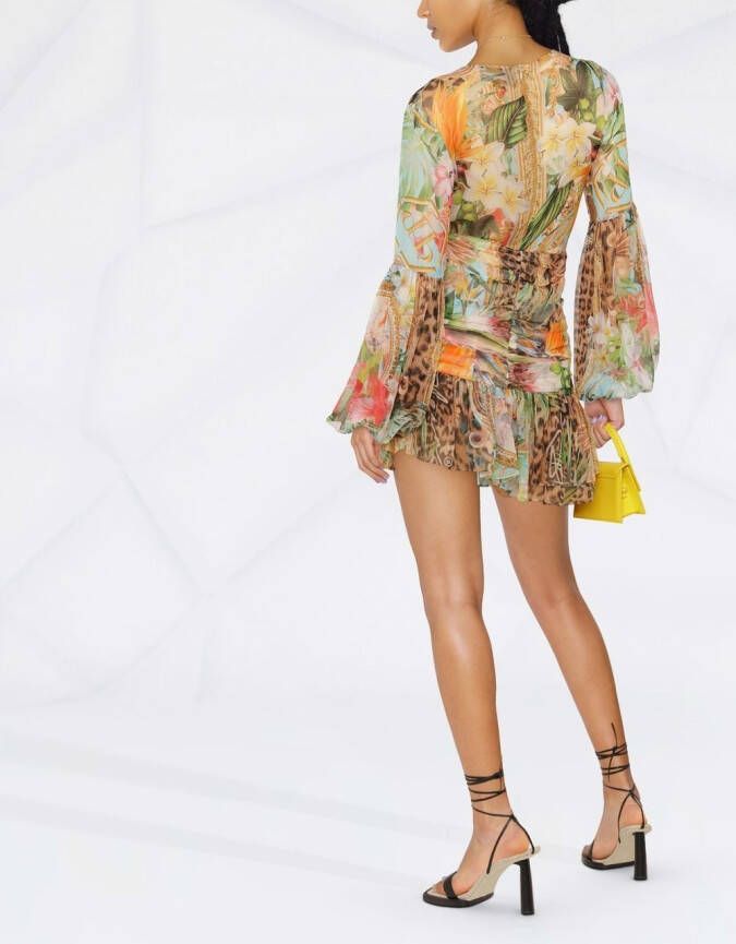 Philipp Plein Mini-jurk met print Beige