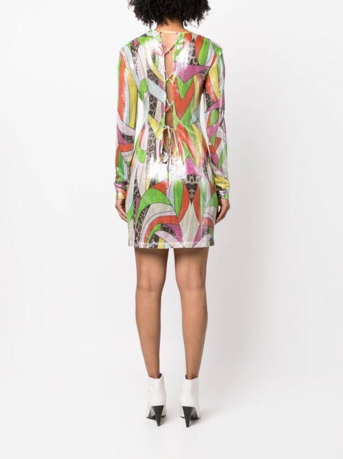 Philipp Plein Mini-jurk met print Groen