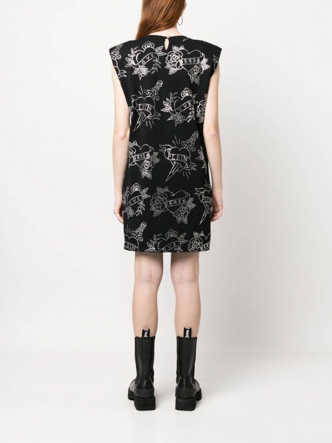 Philipp Plein Mini-jurk met print Zwart