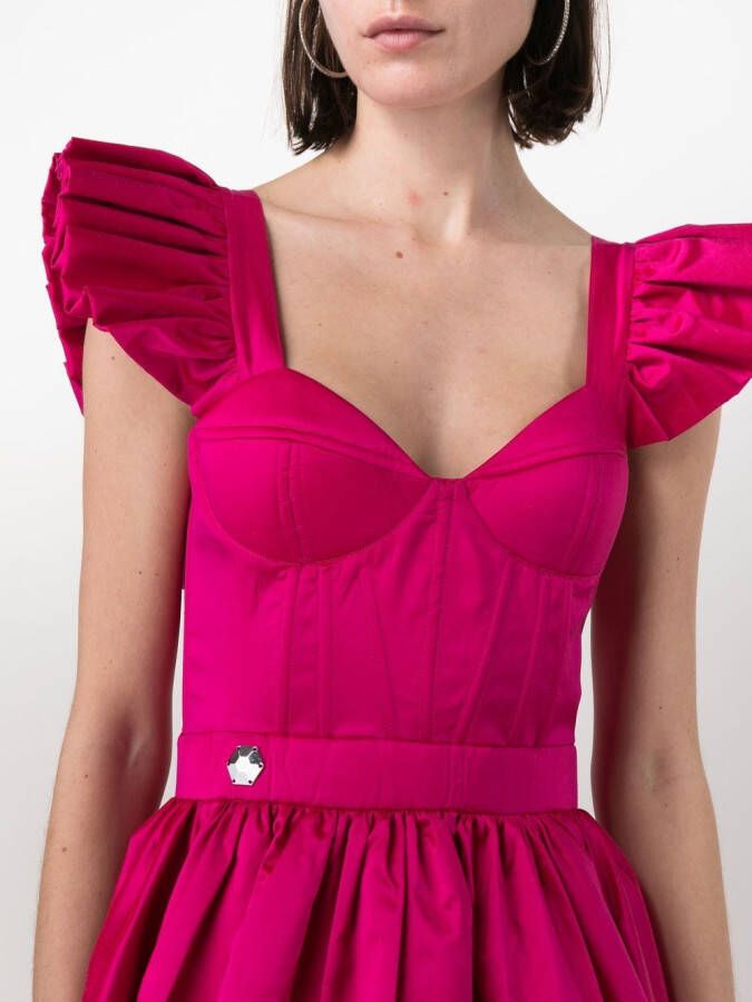 Philipp Plein Mini-jurk met ruches Roze