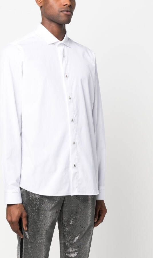 Philipp Plein Overhemd met contrasterende stiksels Wit
