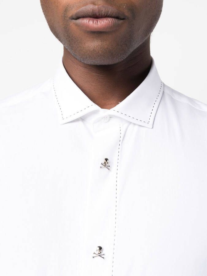Philipp Plein Overhemd met contrasterende stiksels Wit