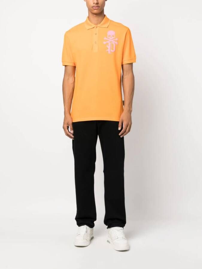 Philipp Plein Overhemd met doodskopprint Oranje