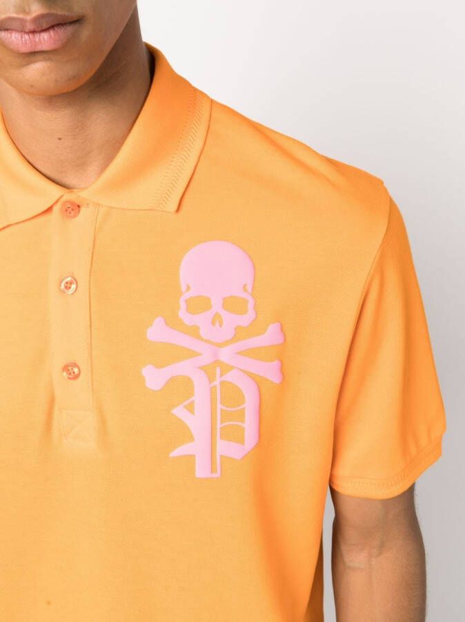 Philipp Plein Overhemd met doodskopprint Oranje