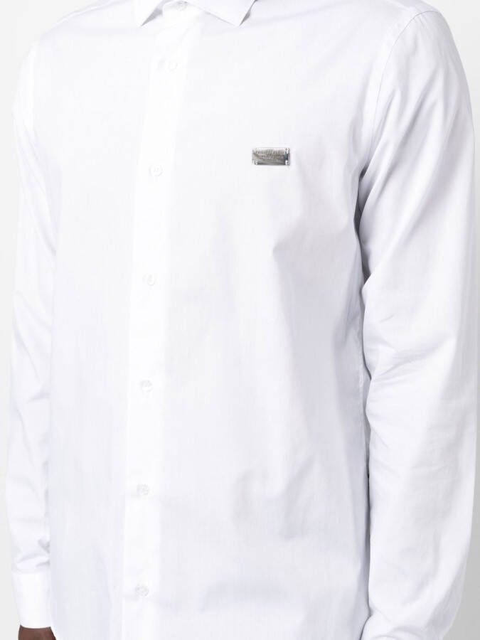Philipp Plein Overhemd met doodskopprint Wit