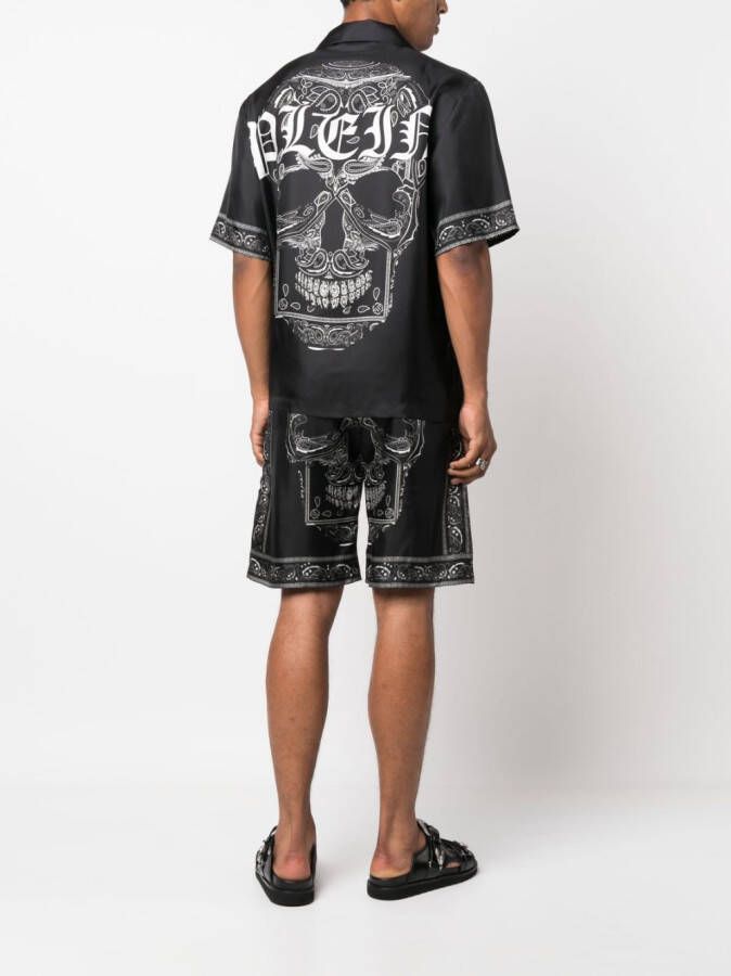 Philipp Plein Overhemd met doodskopprint Zwart