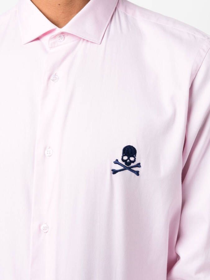 Philipp Plein Overhemd met geborduurd logo Roze
