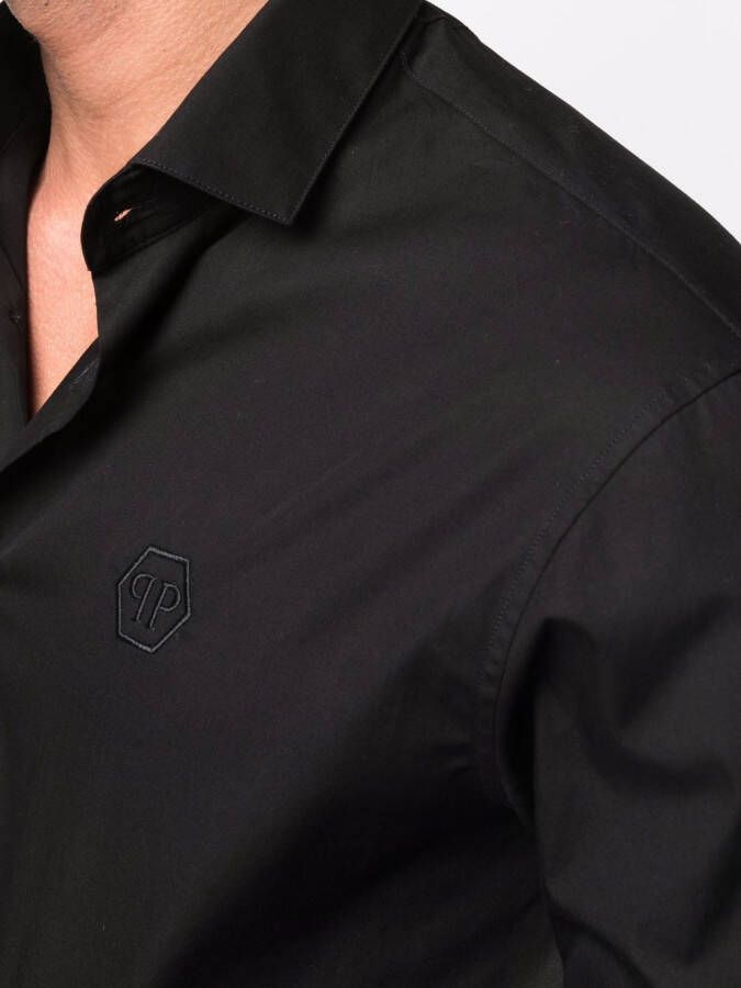 Philipp Plein Overhemd met geborduurd logo Zwart
