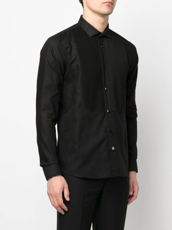 Philipp Plein Overhemd met geplooid detail Zwart