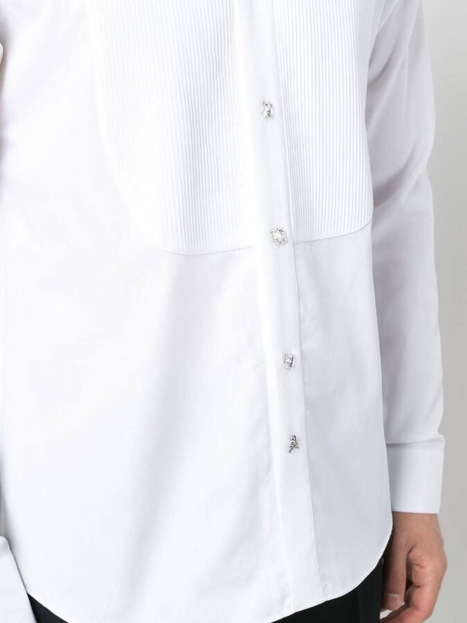 Philipp Plein Overhemd met geplooid vlak Wit