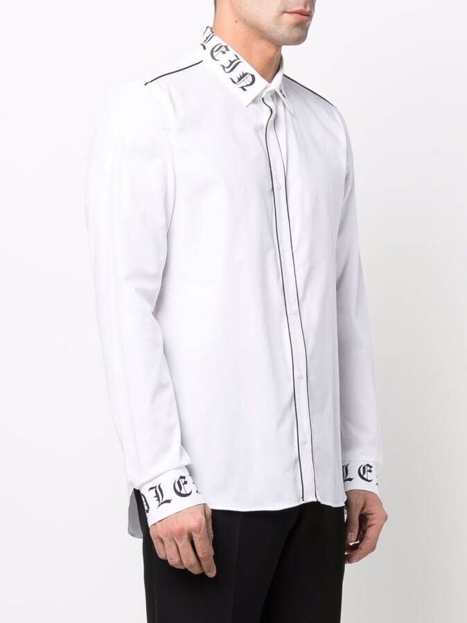 Philipp Plein Overhemd met logo afwerking Wit