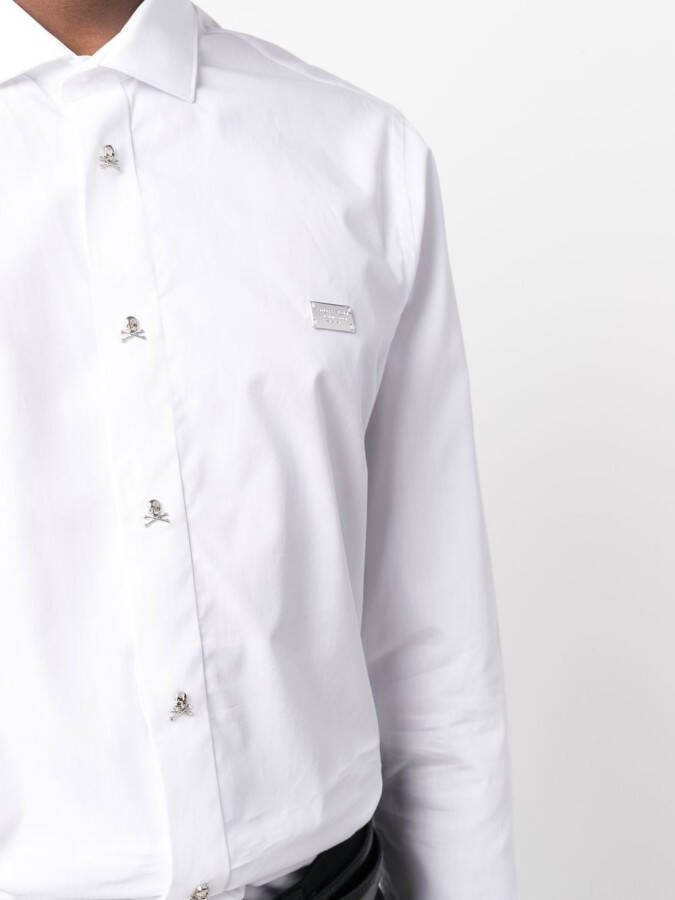 Philipp Plein Overhemd met logoplakkaat Wit