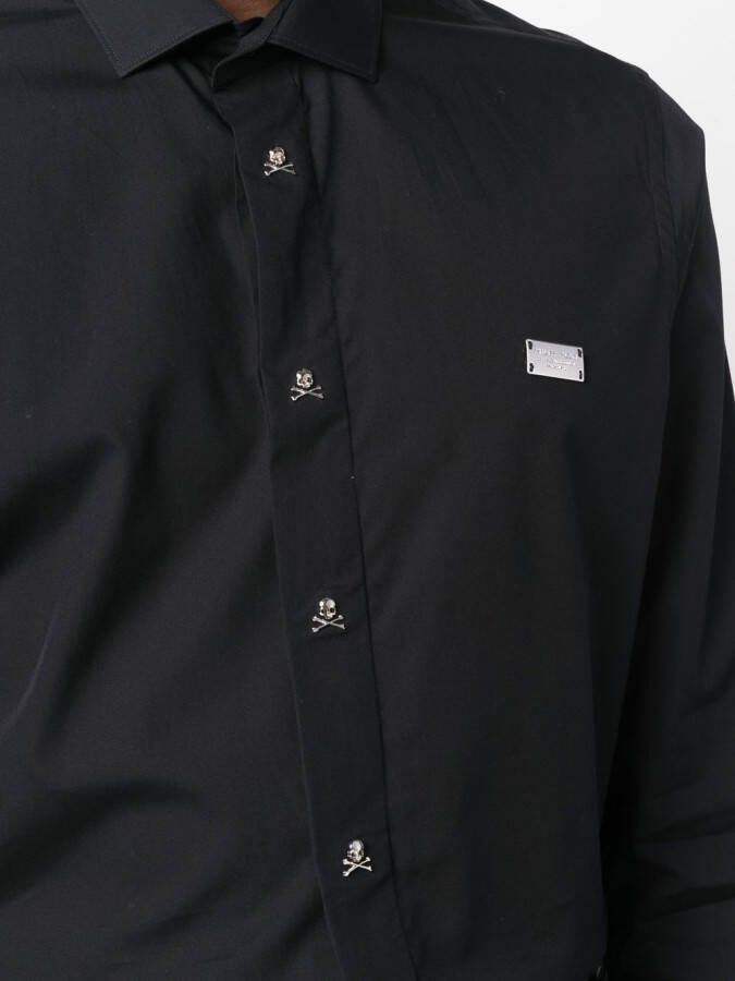 Philipp Plein Overhemd met logoplakkaat Zwart