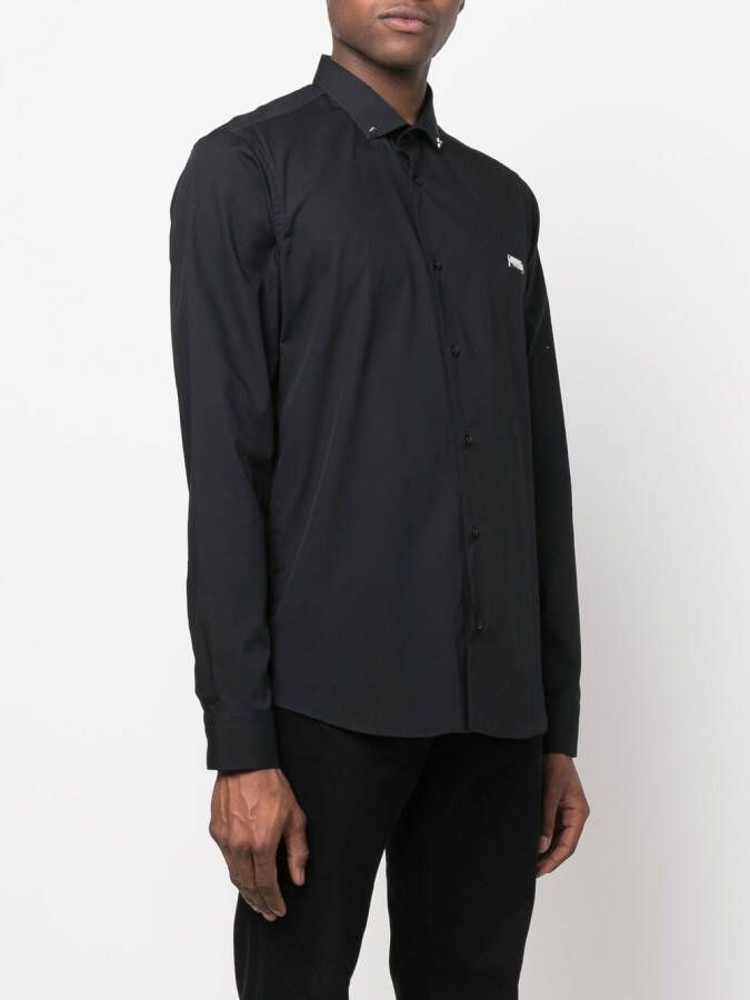 Philipp Plein Overhemd met logoplakkaat Zwart