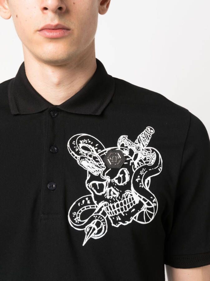 Philipp Plein Overhemd met slangenprint Zwart