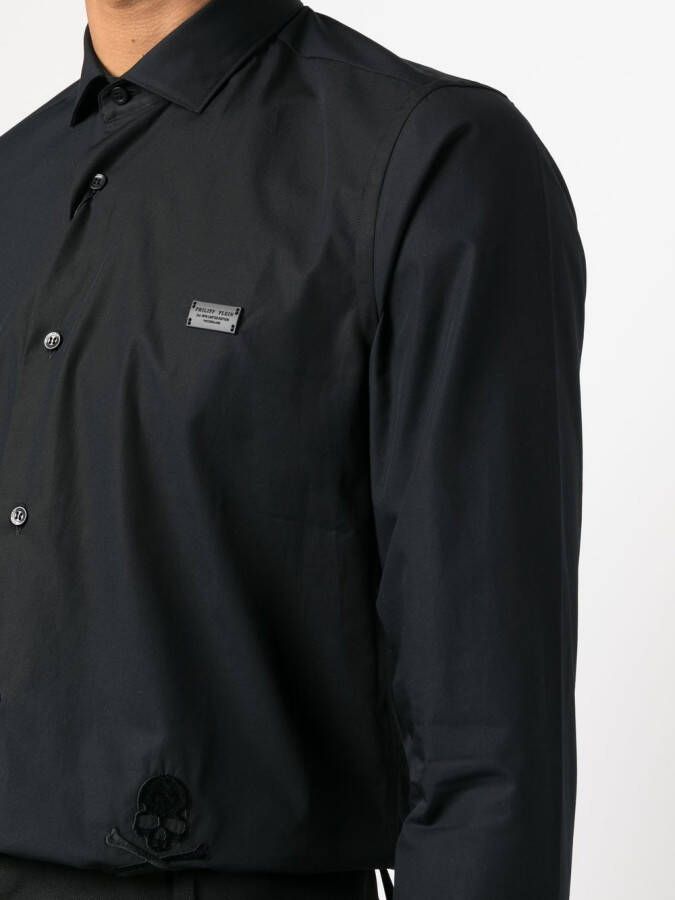 Philipp Plein Overhemd met uitgesneden kraag Zwart