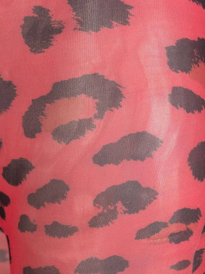 Philipp Plein Panty met luipaardprint Rood