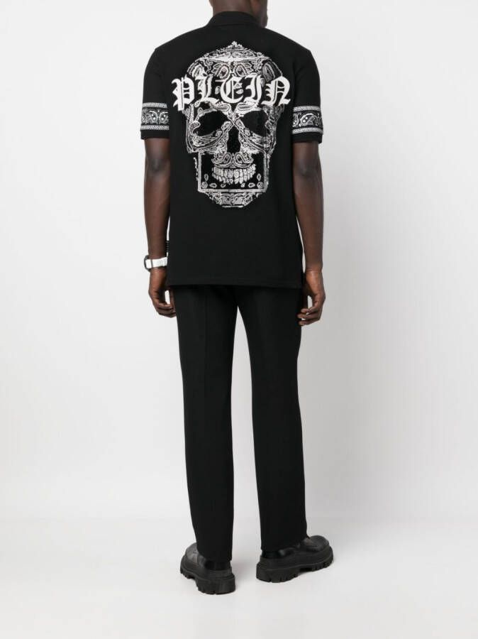 Philipp Plein Poloshirt met bandanaprint Zwart