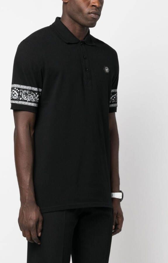 Philipp Plein Poloshirt met bandanaprint Zwart