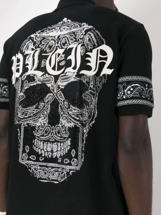 Philipp Plein Poloshirt met bandanaprint Zwart